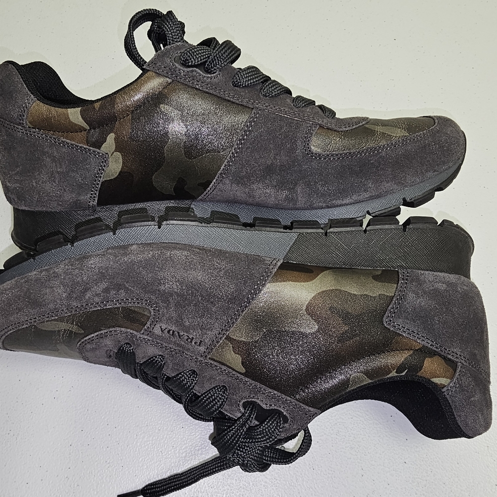 Prada camouflage with gray suede size 9 in usa